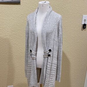 Chic Heather Gray Buttoned Cardigan